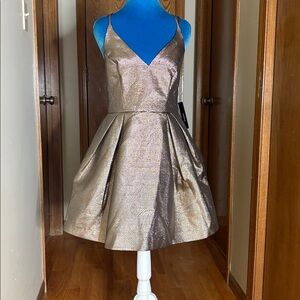 Lulu's Gold Metallic Dress